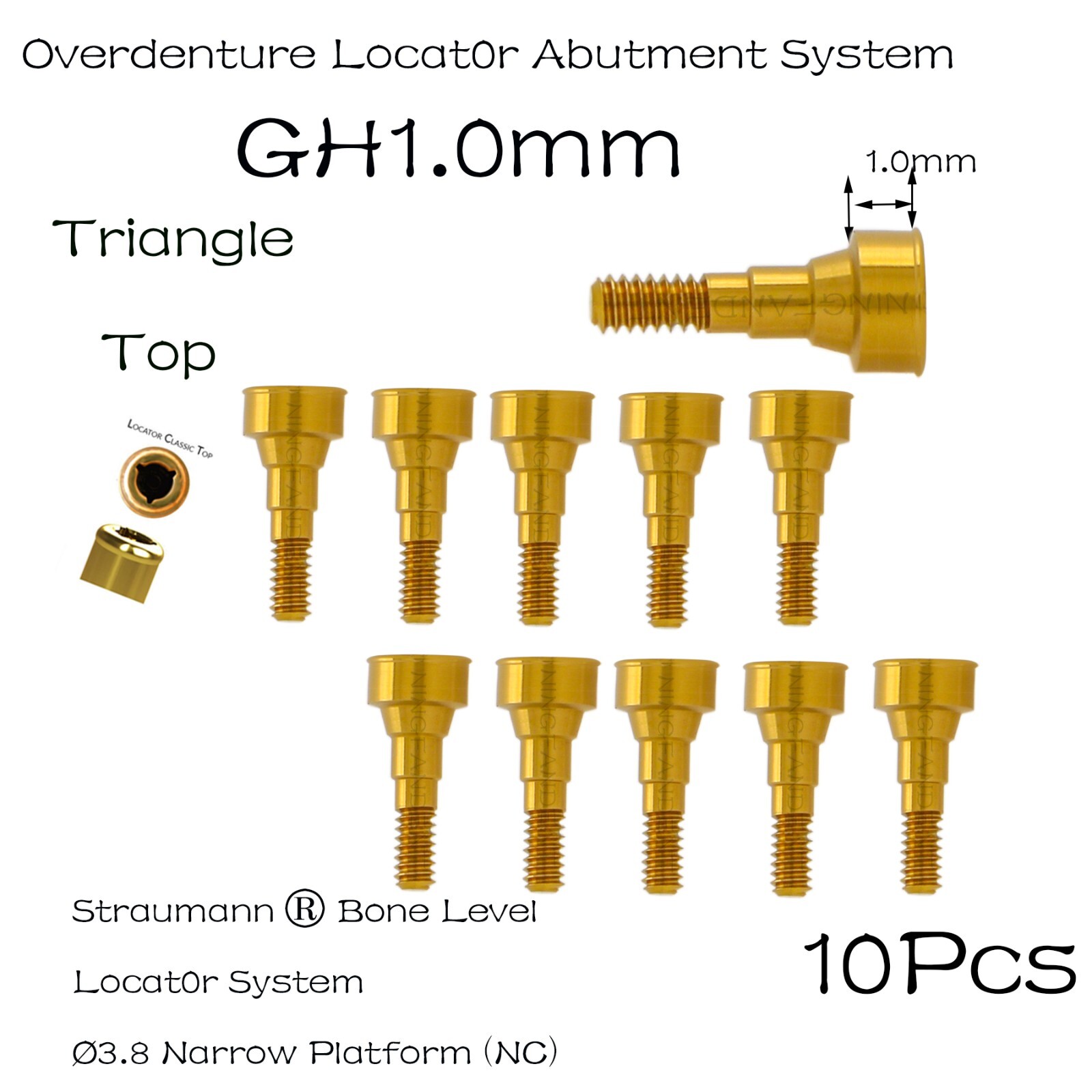 Straumann/ITI-Bone Level NC Dental Overdenture Locator Abutments For 1-5mm GH