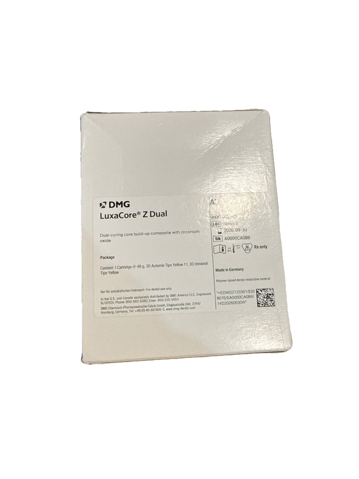 DMG LuxaCore Z-Dual Core Buildup Automix, Blue/Light Opaque/Natural A3
