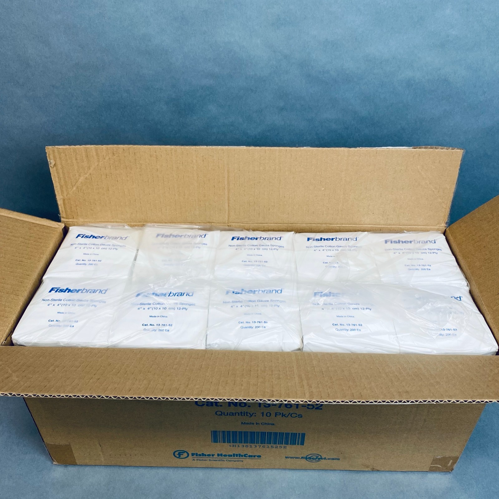 Fisherbrand Cotton Gauze Sponge 4 x 4 in. 12 Ply Case of 2000 Sponges
