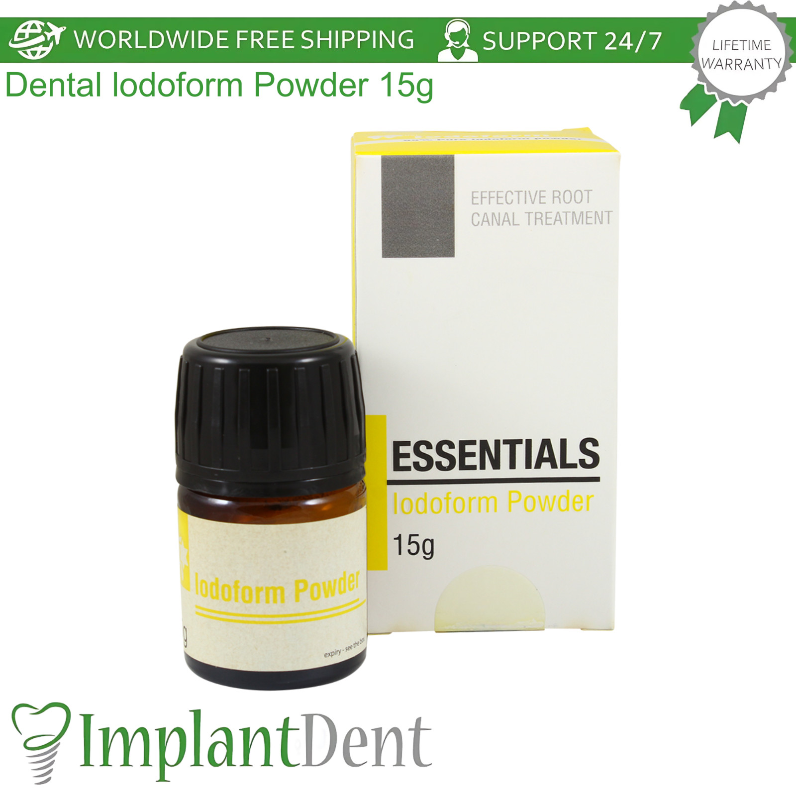 lodoform Powder 15g Light Yellow Dental CanaI Prep Solution Filling Material