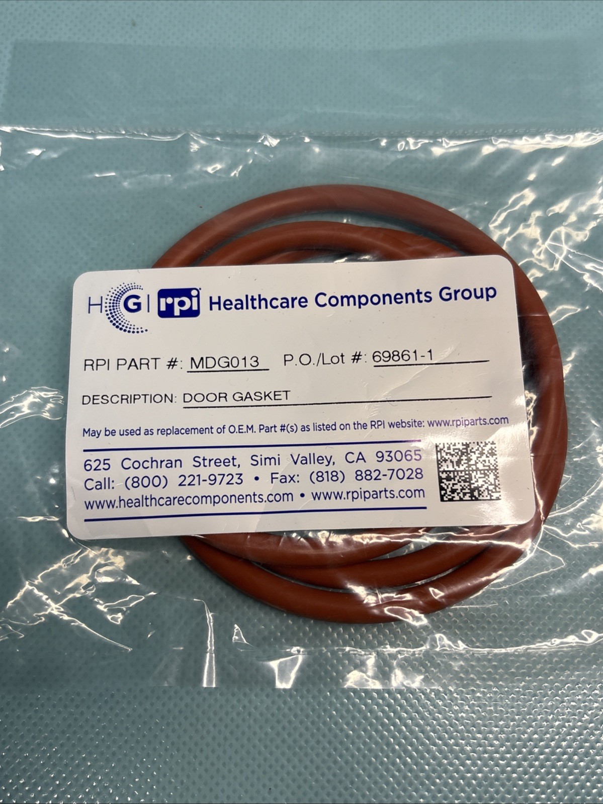 RPI Part #MDG013 DOOR GASKET – NEW