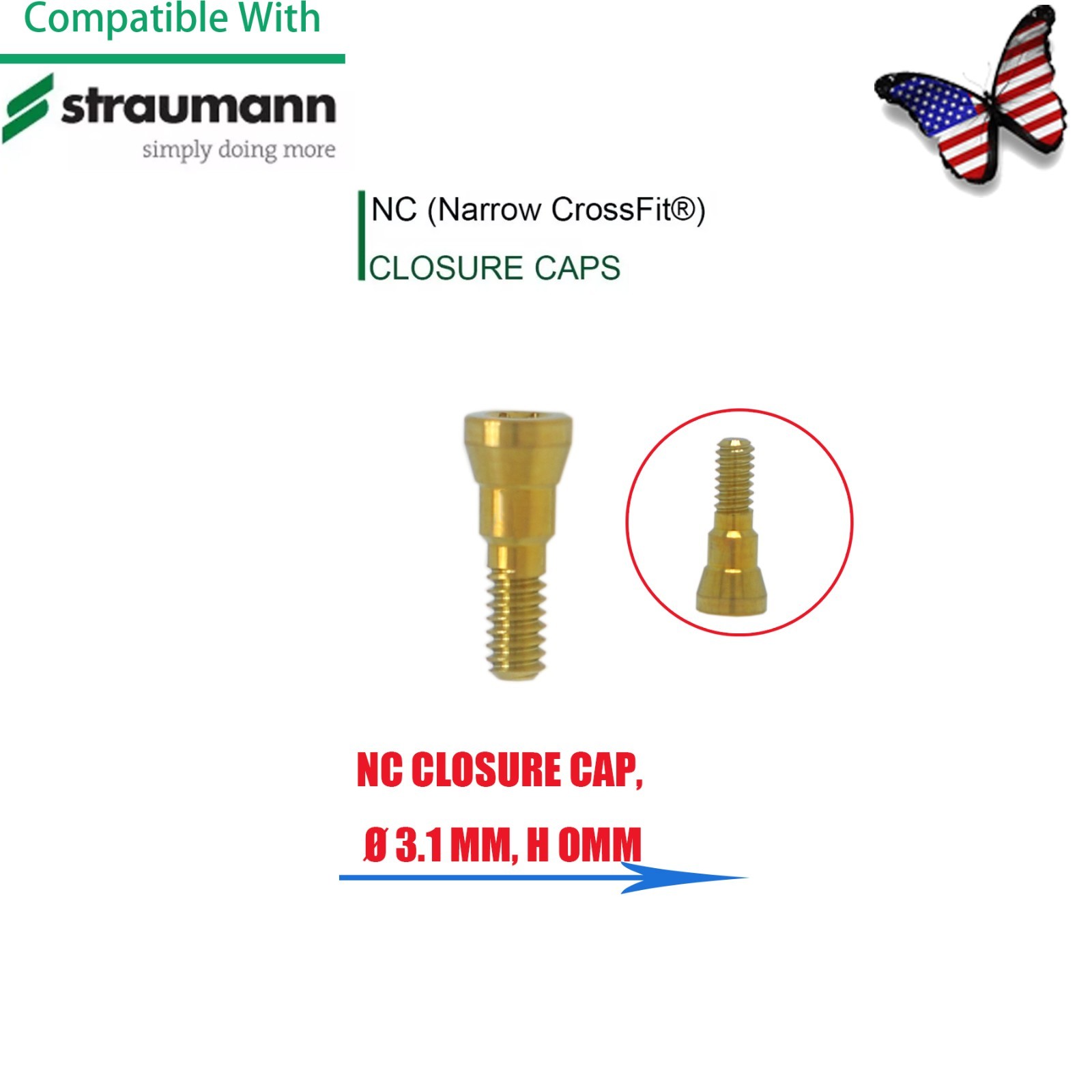 US Healing Abutment Closure Cover Screw Cap N/RC fit Straumann Bone Level BL BLT