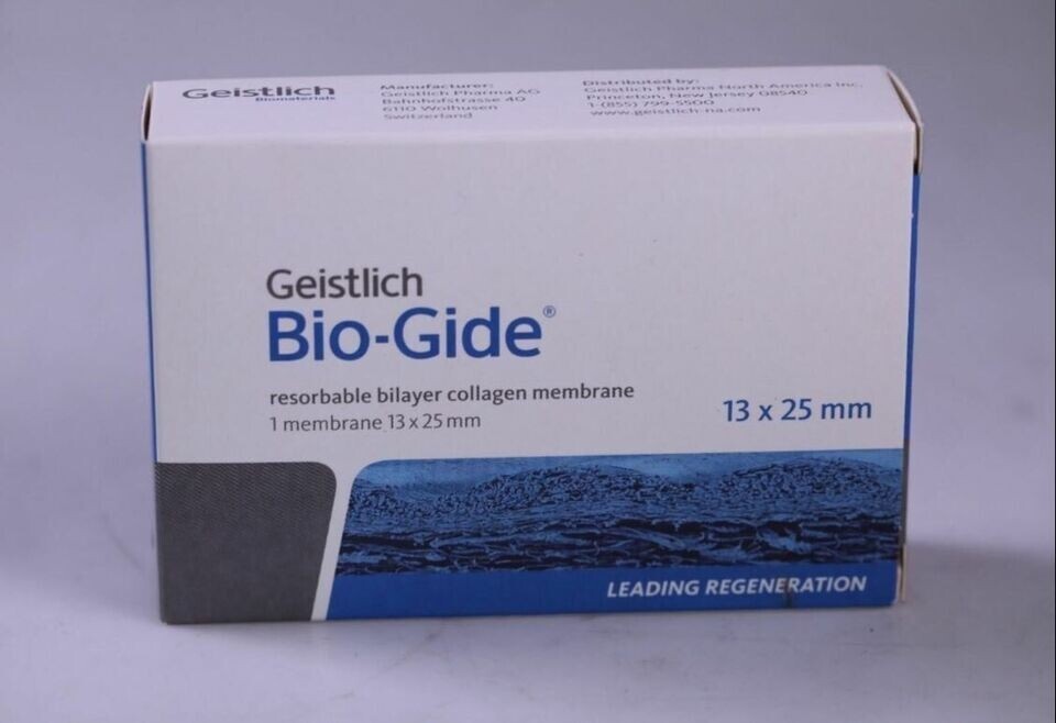 Dental Geistlich Bio-Gide Collagen Membrane Sterile Resorbable Bilayer 13x25mm