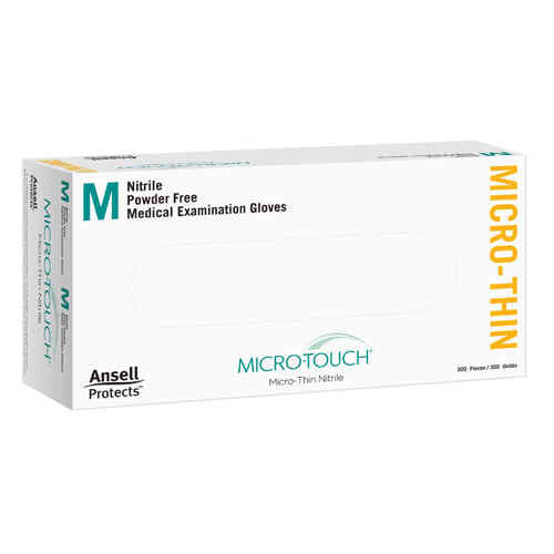 Micro-Touch Micro-Thin Nitrile Exam Gloves: X-Small 300/Bx. Blue