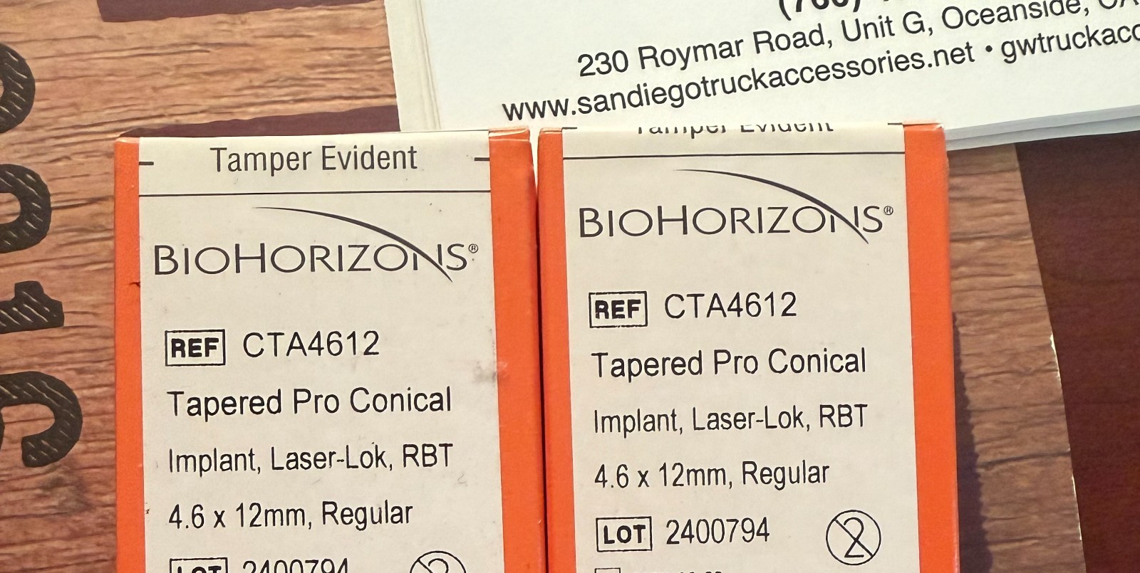 Tapered Pro Conical 4.6×12 implants(2)