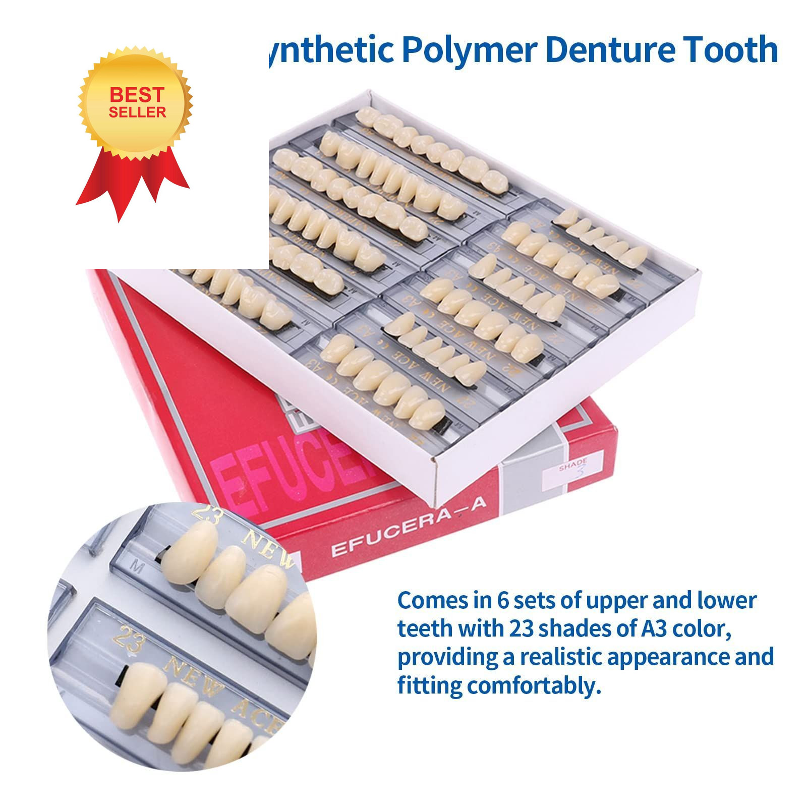 168 Pieces False Teeth Dental Complete Acrylic Resin Denture Teeth, 6 Sets…