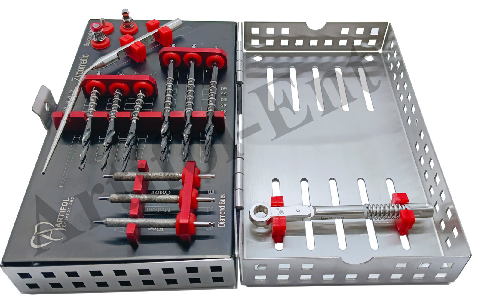 14Pcs Dental Zygomatic Surgical Kit–Titanium Coated Implant Drills Zygoma Bone