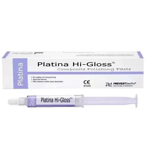 5 x Dental PLATINA HI GLOSS Composite Polishing Paste for restorations 4gm Pack