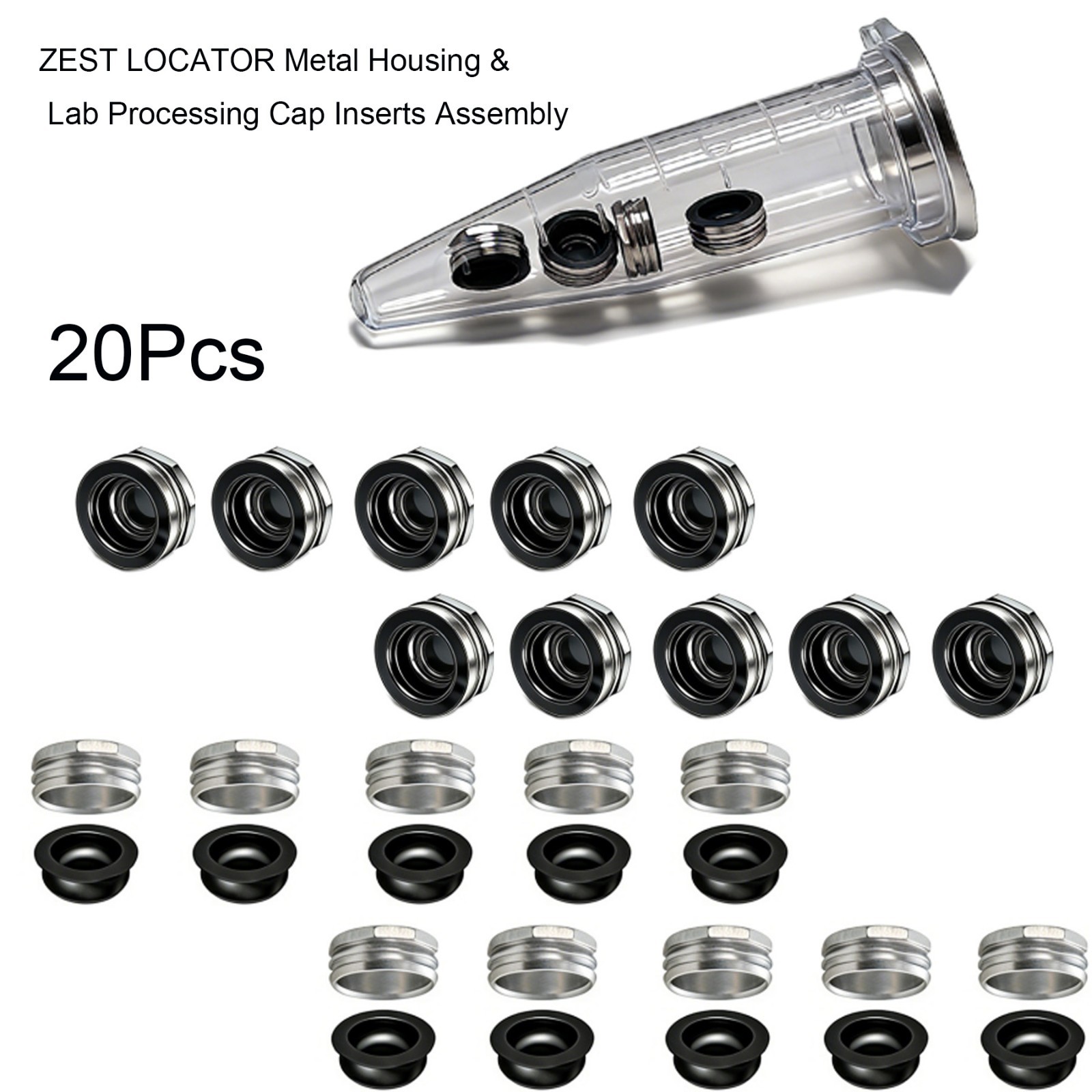 Zest Locator Metal Housing & Black Lab Inserts Assembly fit overdenture abutment