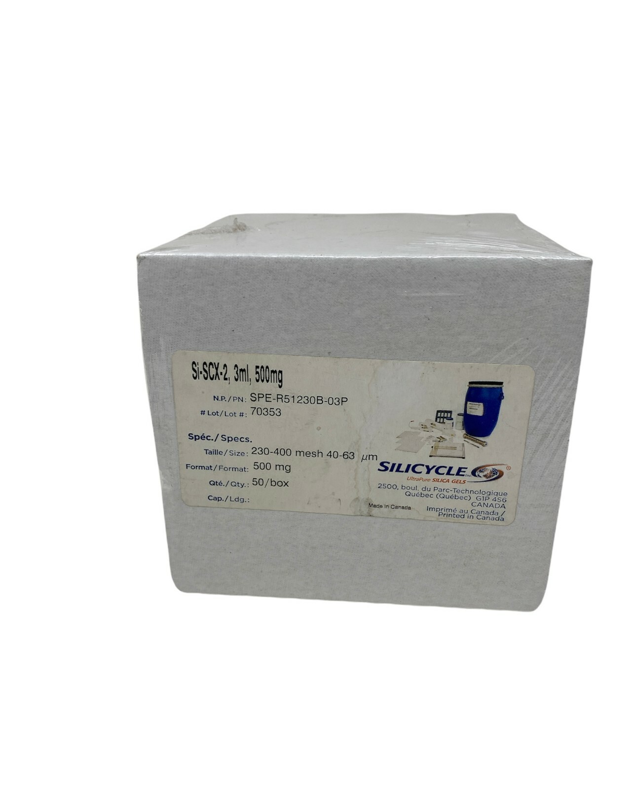 SILICYCLE SPE-R51230B-03P Ultra Pure Silica Gel Si-SCX-2, 3mL 500MG