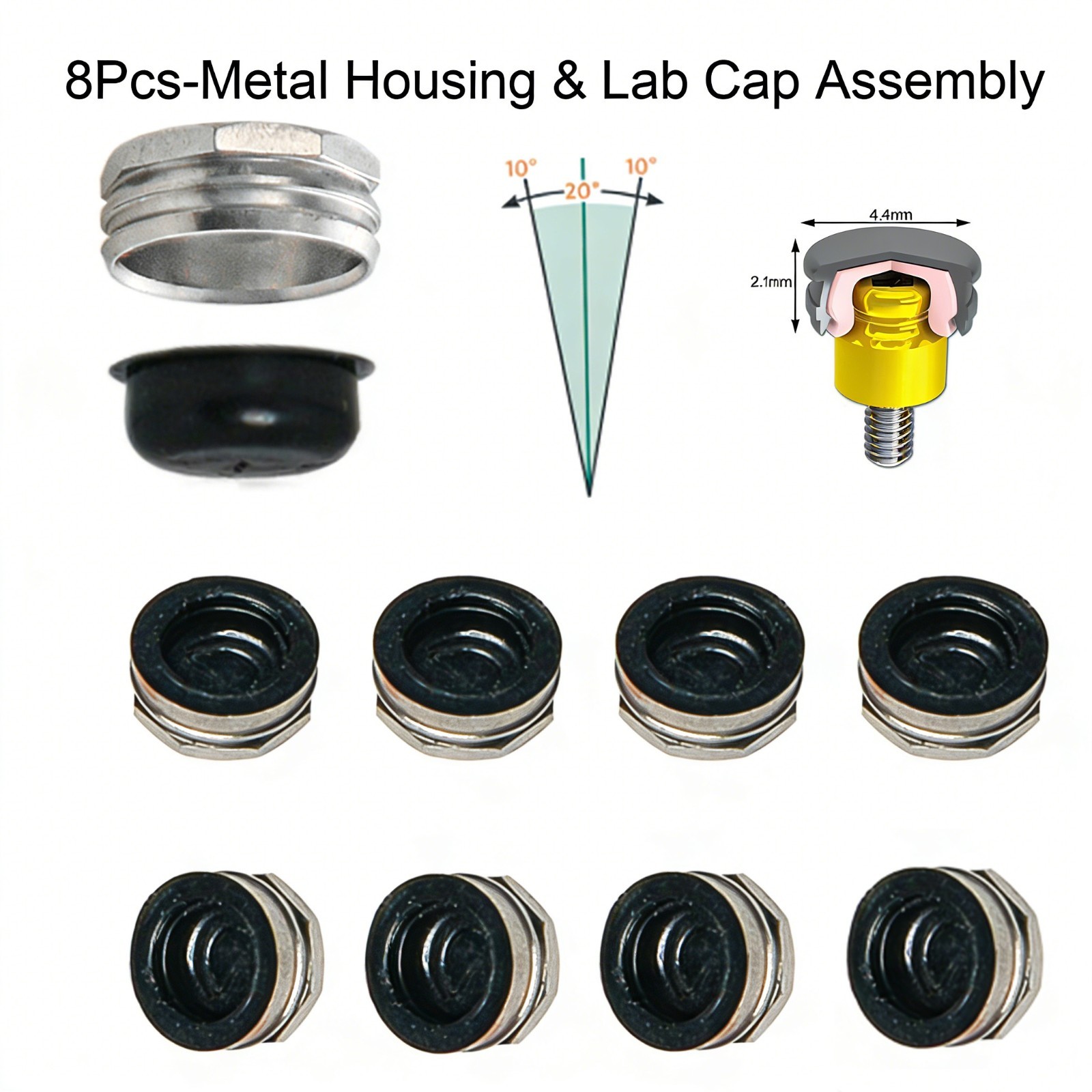 Zest Locator Metal Housing & Black Lab Inserts Assembly fit overdenture abutment