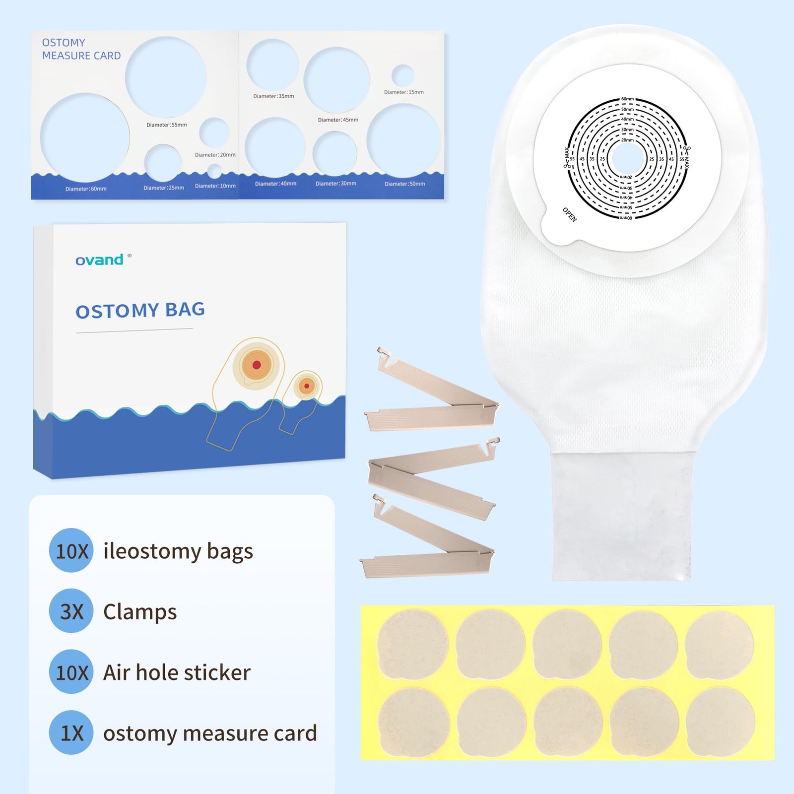 10 PCS Colostomy Bags – Ostomy Supplies – One 10pcs-without Activated Carbon
