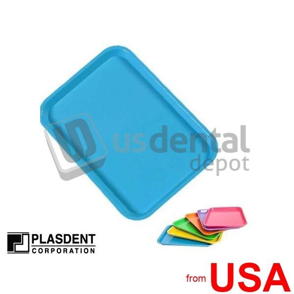 PLASDENT Set-up Tray Flat Size B (Ritter)- NEON BLUE, Plastic, 13 3/8in 423485