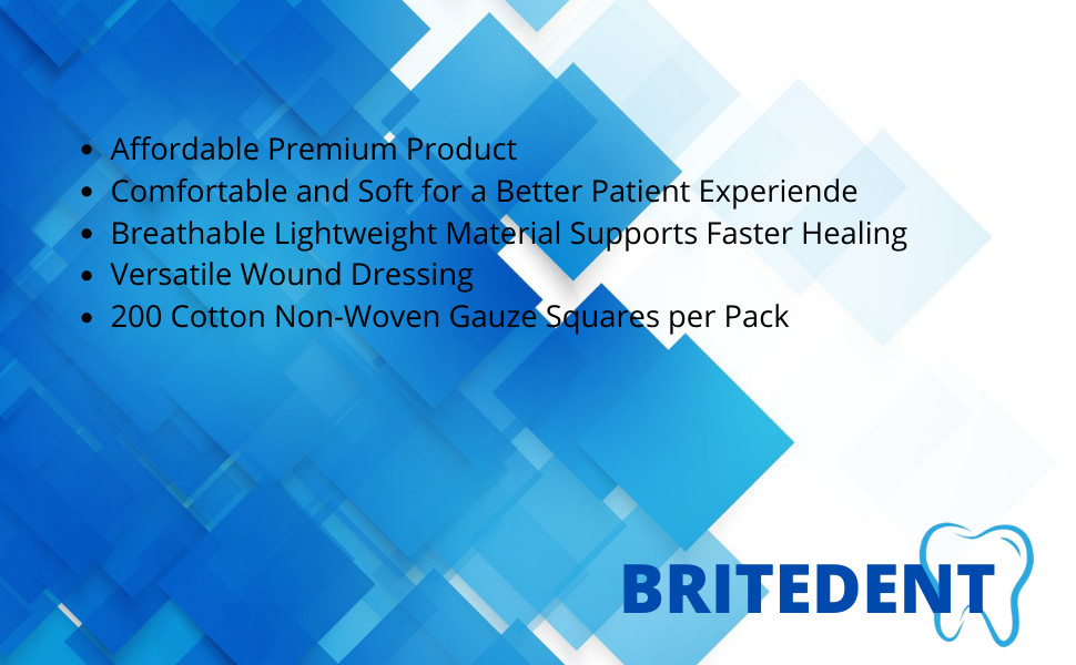1000 pcs Non Woven Sponges 4-Ply, Non-Sterile Cotton Dental Gauze