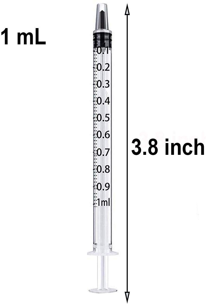 100PCS 1ml 1cc Syringe No Needle Plastic for Pets Oral, 1mL, White