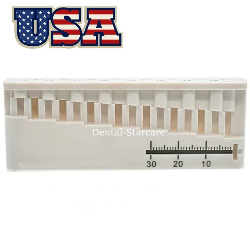 Dental Endo Block File & Bur Holder with Measuring Ruler White Autoclavable USA