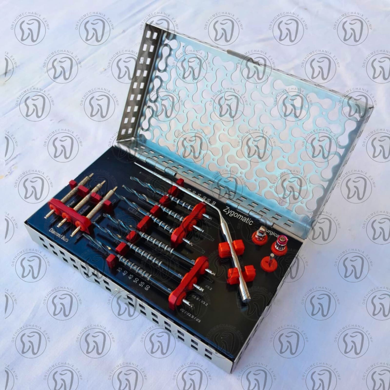 14 Pcs Dental Implant Zygomatic Surgical Kit Titanium Coated Drills Zygoma Bone