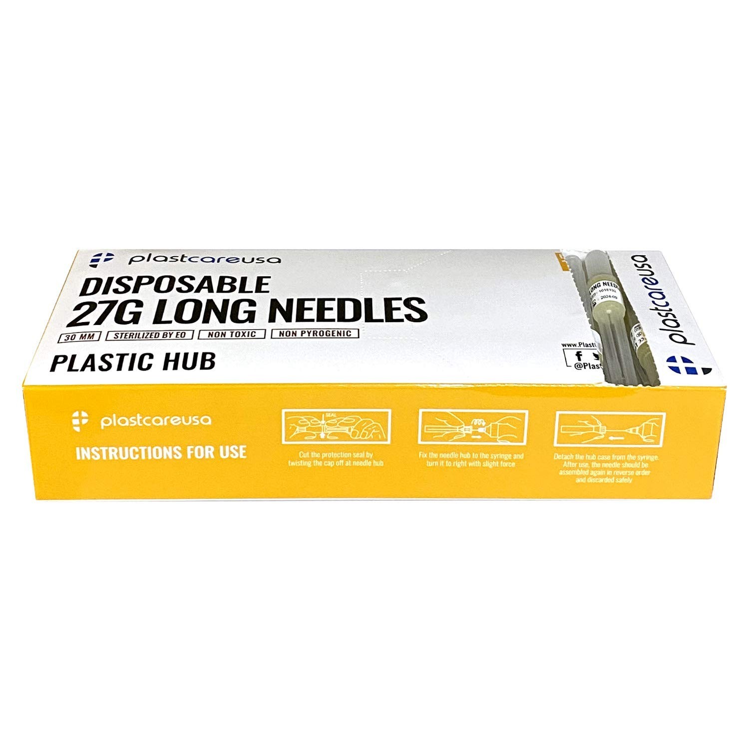 100 Disposable Dental Needles in Perforated Box 27G Short, Length 21mm