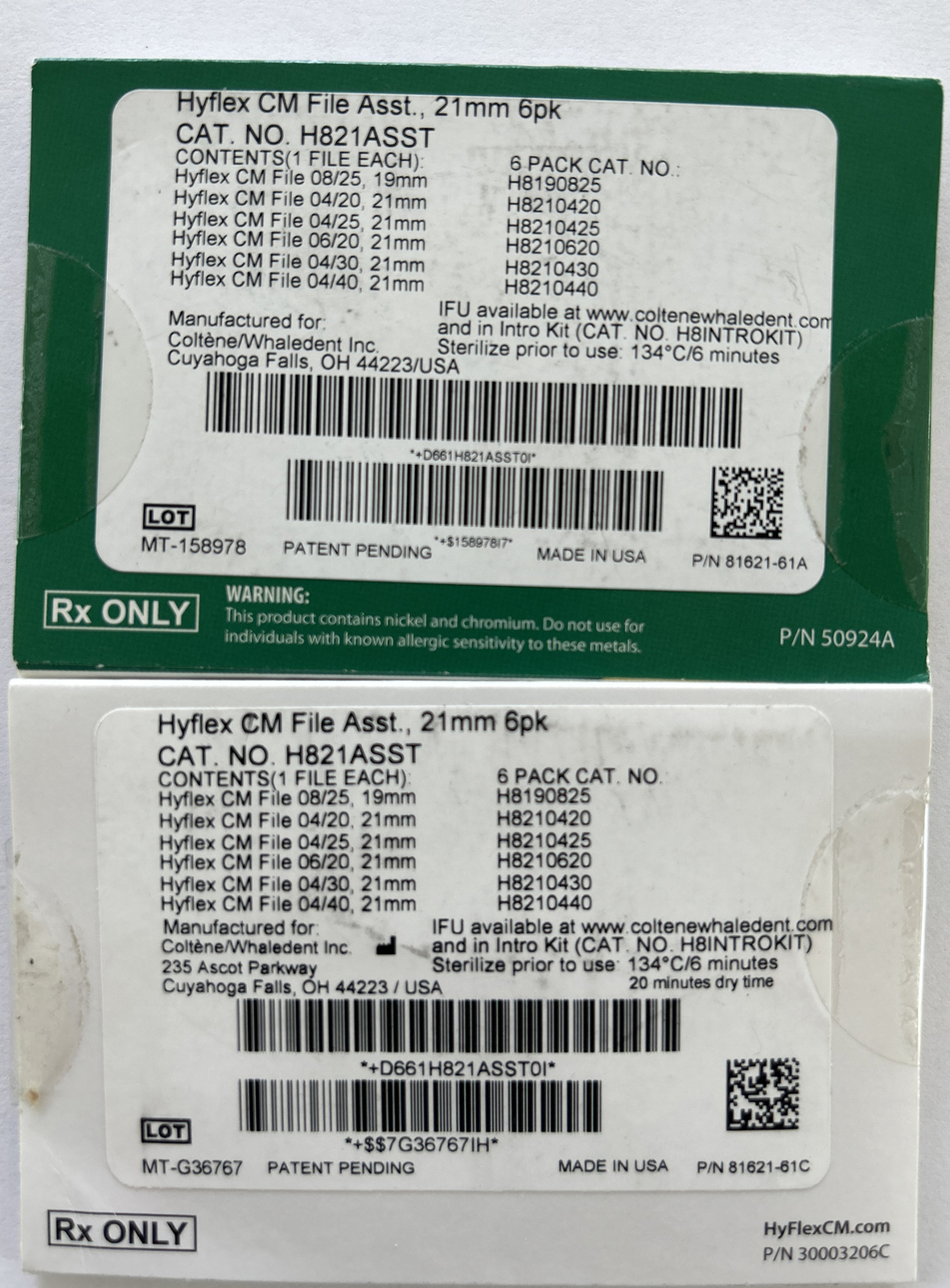 Coltene HyFlex CM File Asst Pack, 21mm Lot Of 2 Pks