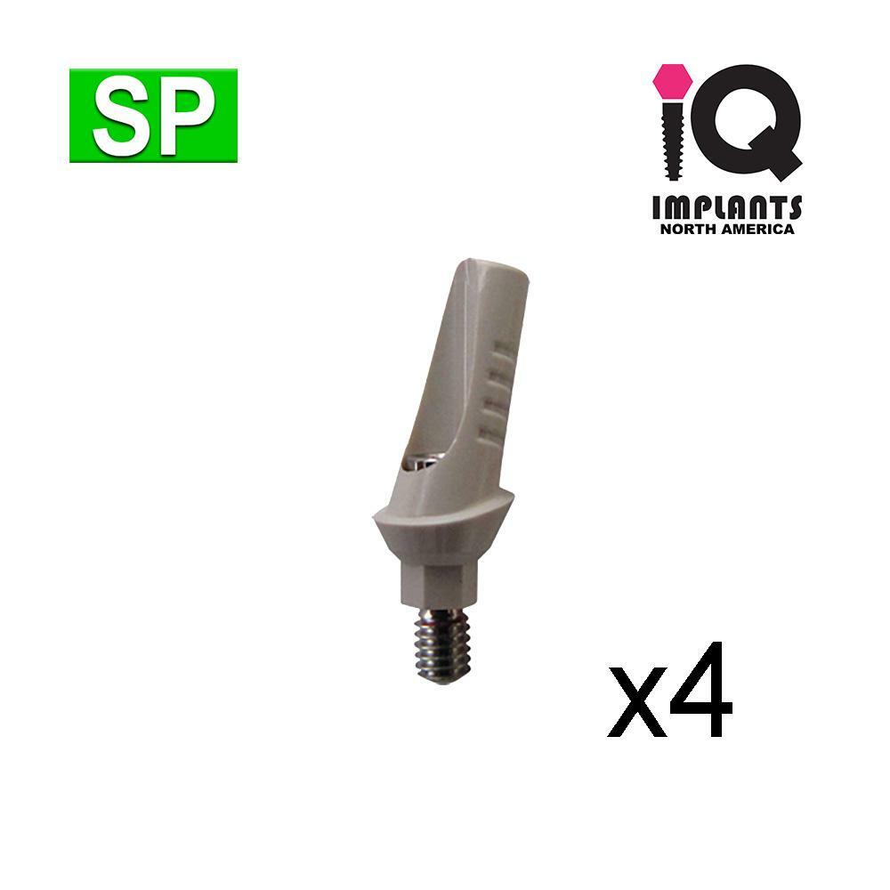 IQ Implants™ USA Temporary PEEK Abutment, 15º Angled 1mm SP (4 Pack)