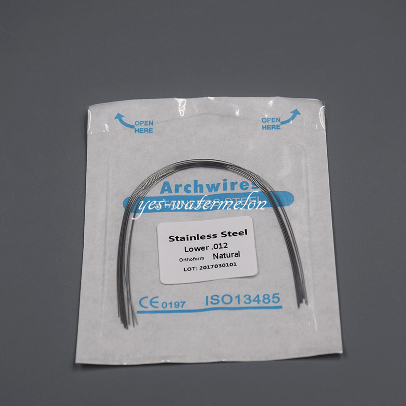 50 Packs Dental Orthodontic Arch Wire Stainless Steel Round Wires Natural 500x