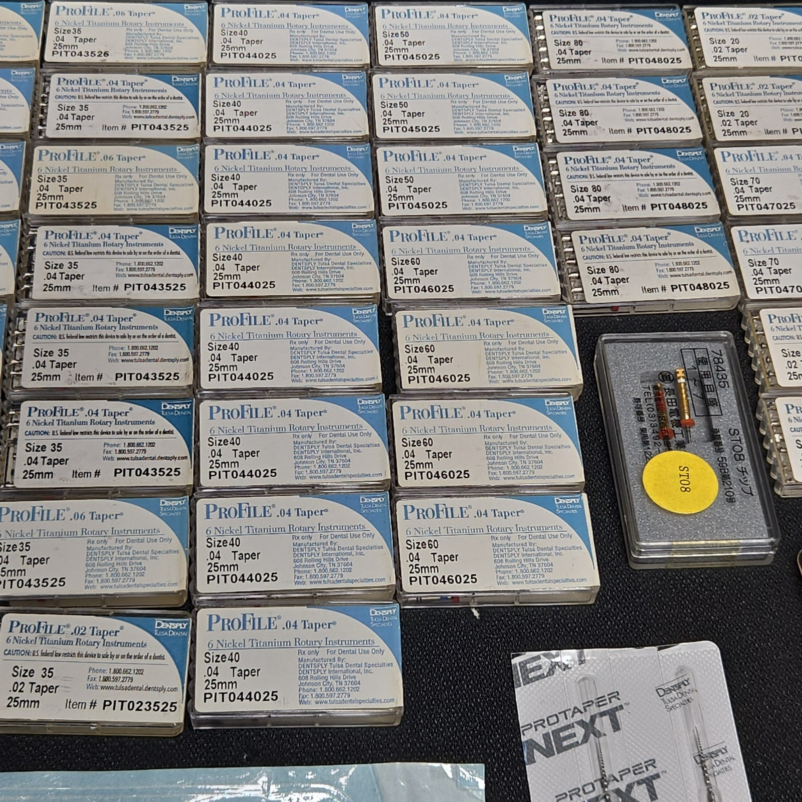 Huge Lot Dentsply ProFile Nickel Titanium Rotary Instruments All Sizes 25mm A40