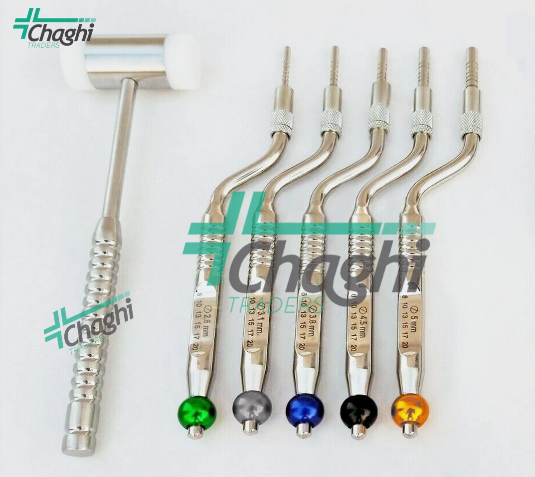 Dental Surgery Kit Sinus Lift Osteotome Bone Graft Packer Carrier Mallet 15 PCs