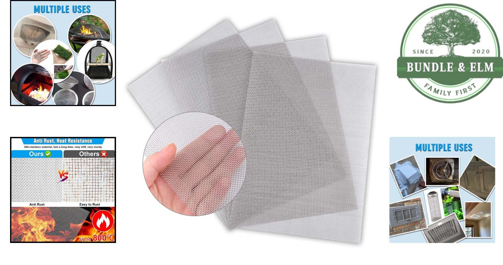 Durable Stainless Steel Mesh Screen 11.8″x8.2″ for Ventilation and Filtration