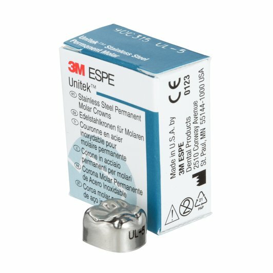 *5-Pack*3M Unitek Stainless Steel Permanent Molar Crown Size-5 Upper Left 900315