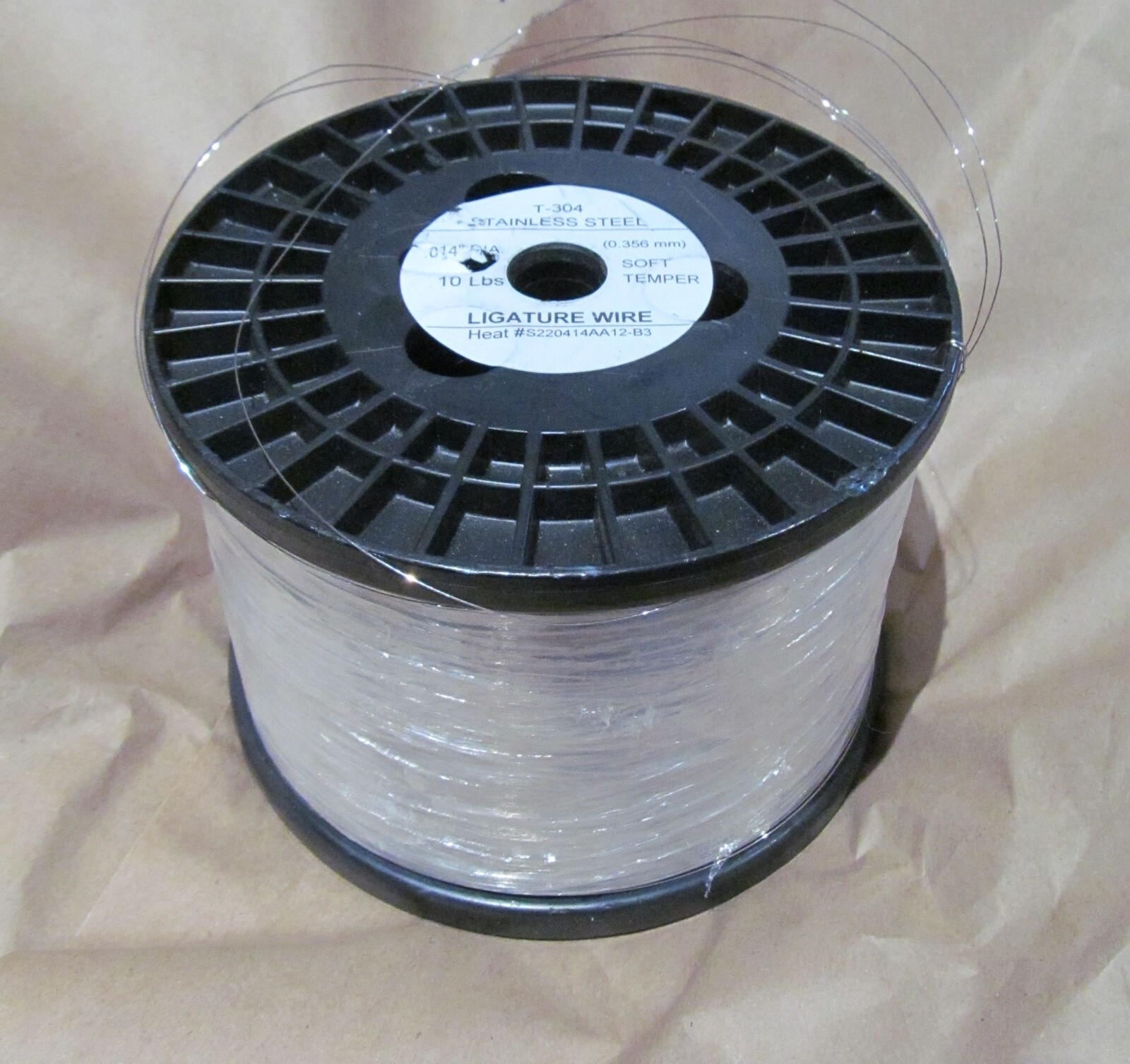 NEW 10 LBS T-304 SS ORTHO LIGATURE WIRE .014″ DIA 0.356MM SOFT TEMPER