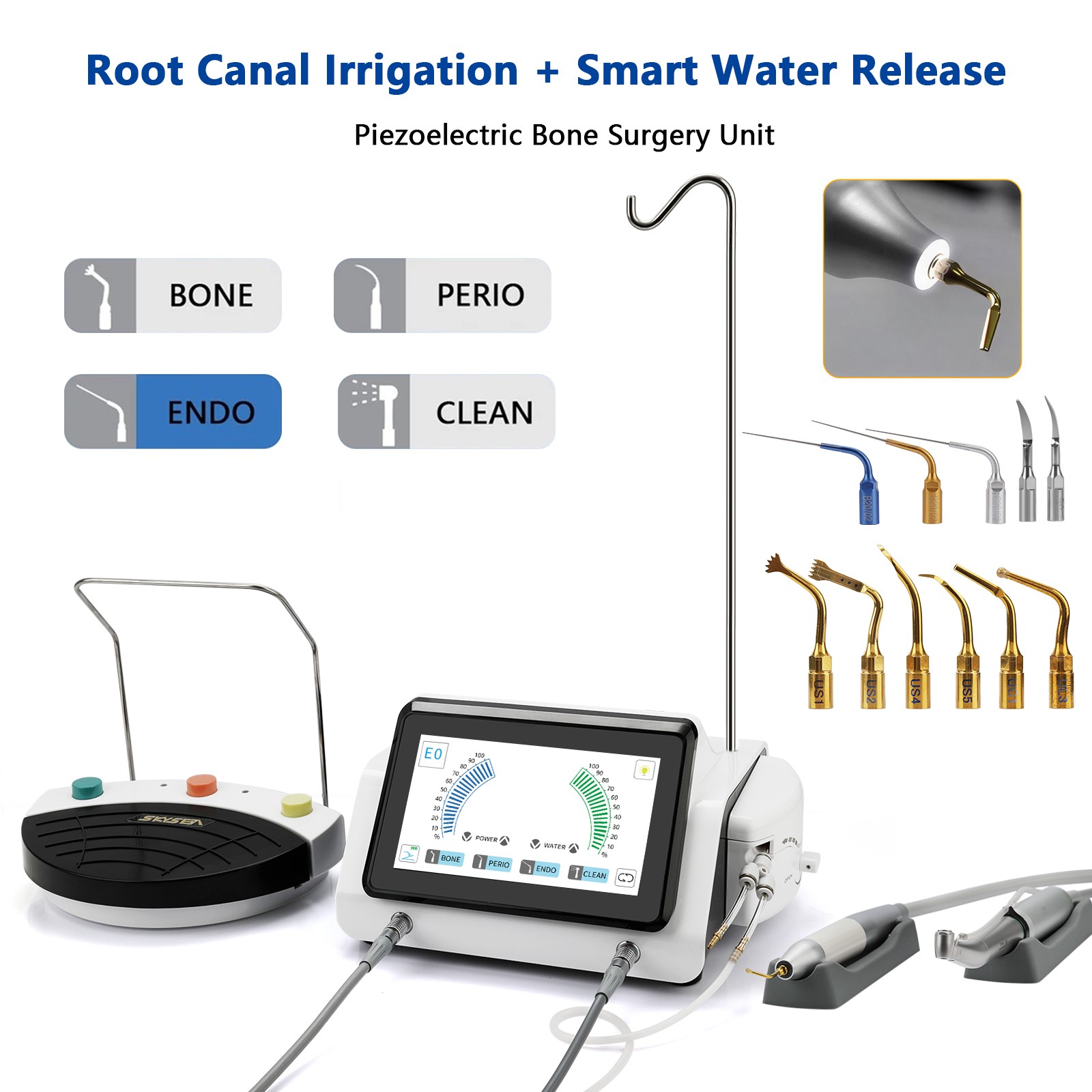 2in1 Dental Piezo Surgery & Implant Motor Device Ultrasonic Bone cutter Unit