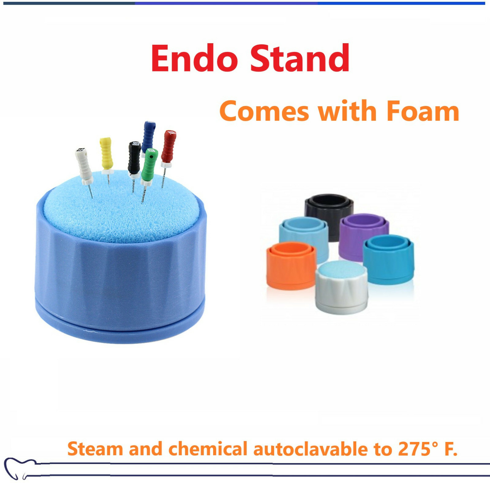 Dental Endo Clean Stand Endo Guard Endo Block Holds K-Files Reamer Autocl 275°F