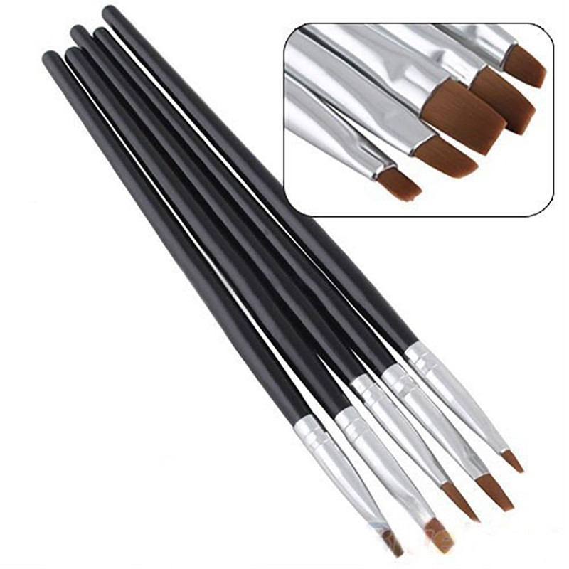 5Pcs/Kit Dental Composite Shaping Brush Pen Resin Veneer Cement Porcelain Pen