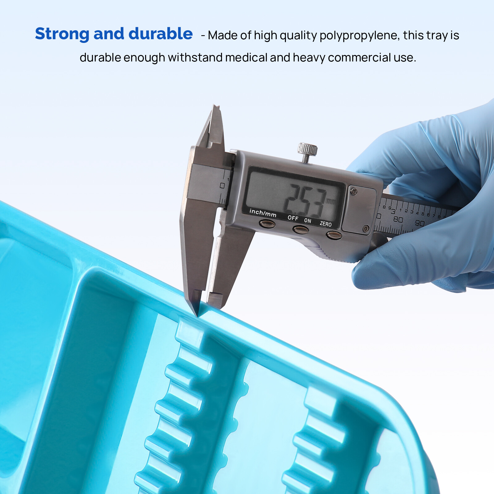 JMU Dental Divided Tray Autoclave Instrument Set Up Trays Plastic 13.38″ X 9.63″