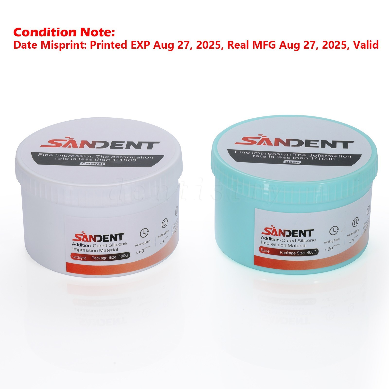 Dental Putty Fast Set PVS VPS Impression Material Silicon Hydrophilic 2x 400g US