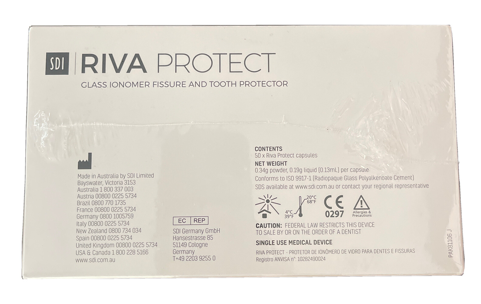SDI RIVA Protect White Glass Ionomer Item 8690000 Exp 06/2023