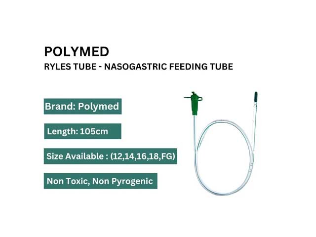 Polymed Ryles Tube – Nasogastric Feeding Tube Pack of 50