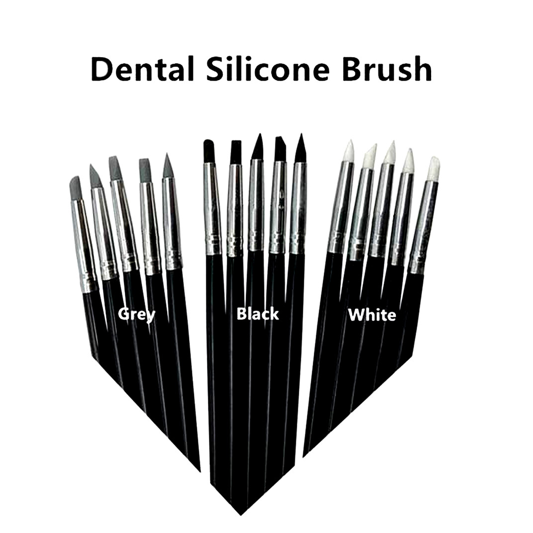 5Pcs Dental Brush Pen Adhesive Composite Resin Cement Porcelain Teeth Silicone