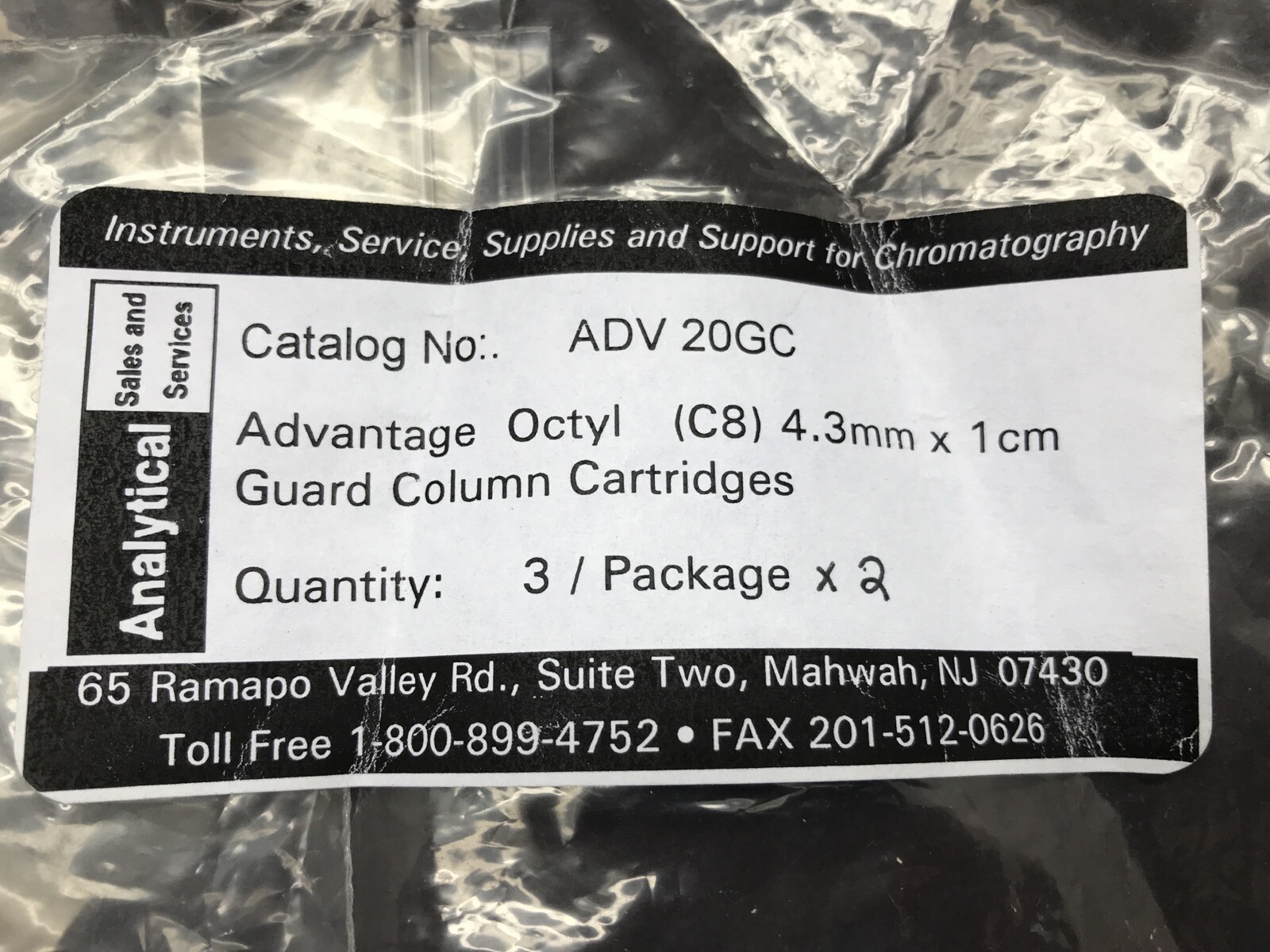 (6) ANALYTICAL HPLC Advantage Octyl 4.3mm x 1cm Guard Column Cartridges ADV-20GC