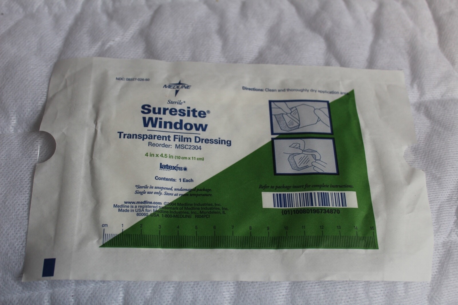 90 MEDLINE MSC2304 STERILE Surest WINDOW Transparent Film Dressing, 4X4.5″