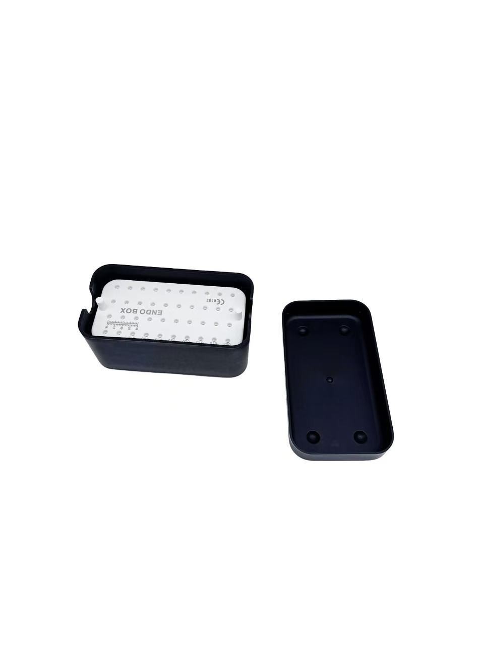 40 Holes Dental Endo Files Bur holder Sterilization Box With Ruler Autoclave