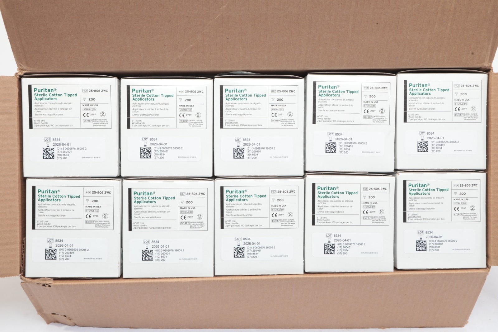 Puritan Sterile Cotton Tipped Applicators 25-806 2wc Box of 200