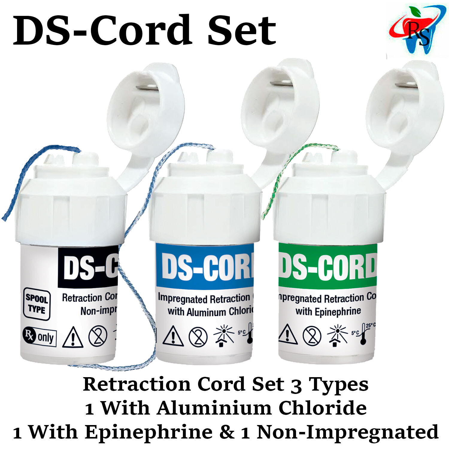 3 Types Dental Gingival Retraction DS-CORD Set Twist Impregnated Size Select