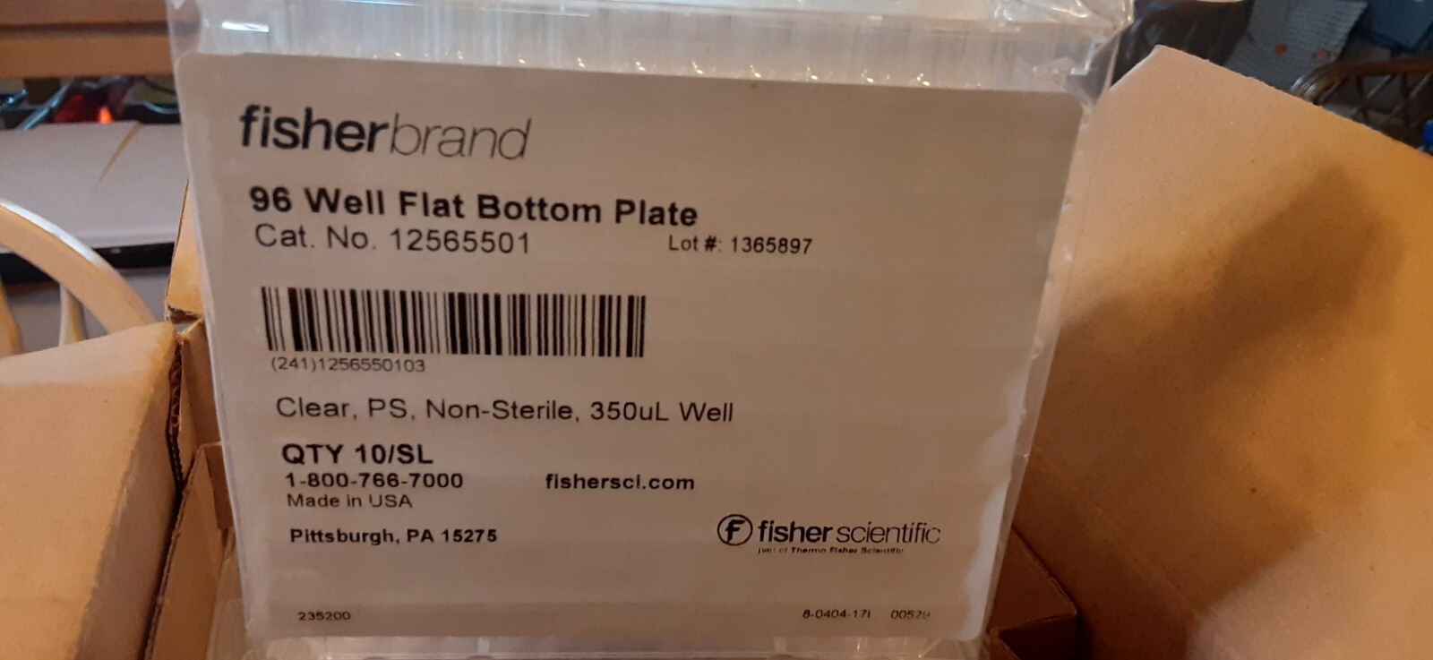 FISHER SCIENTIFIC 350ul/96 well flat bottom plates(8 sleeves of 10)(80)12565501
