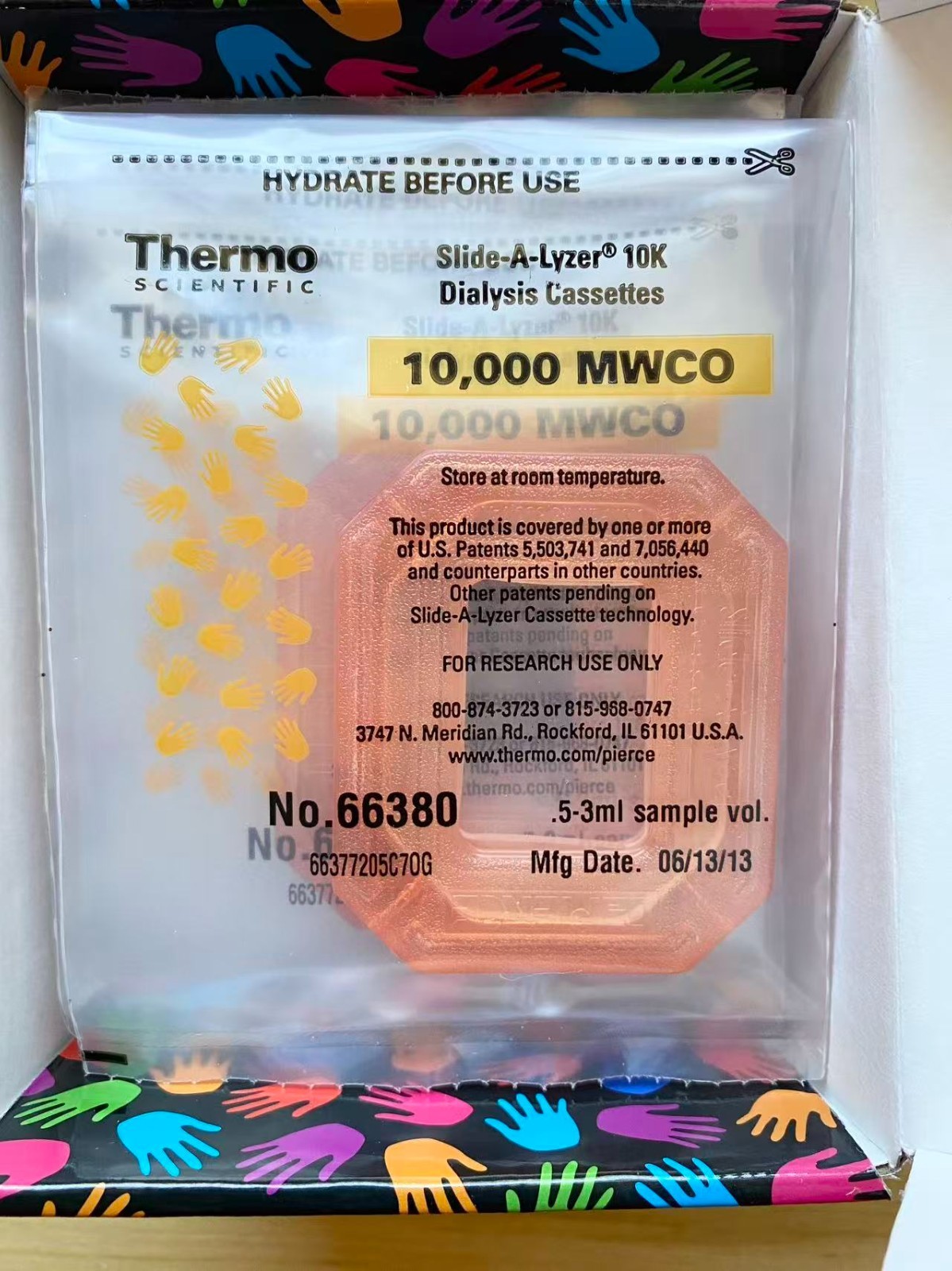Thermo Slide-A-Lyzer 10K MWCO Cassette 0.5–3 mL 66380 (Pkg of 11, mixed )