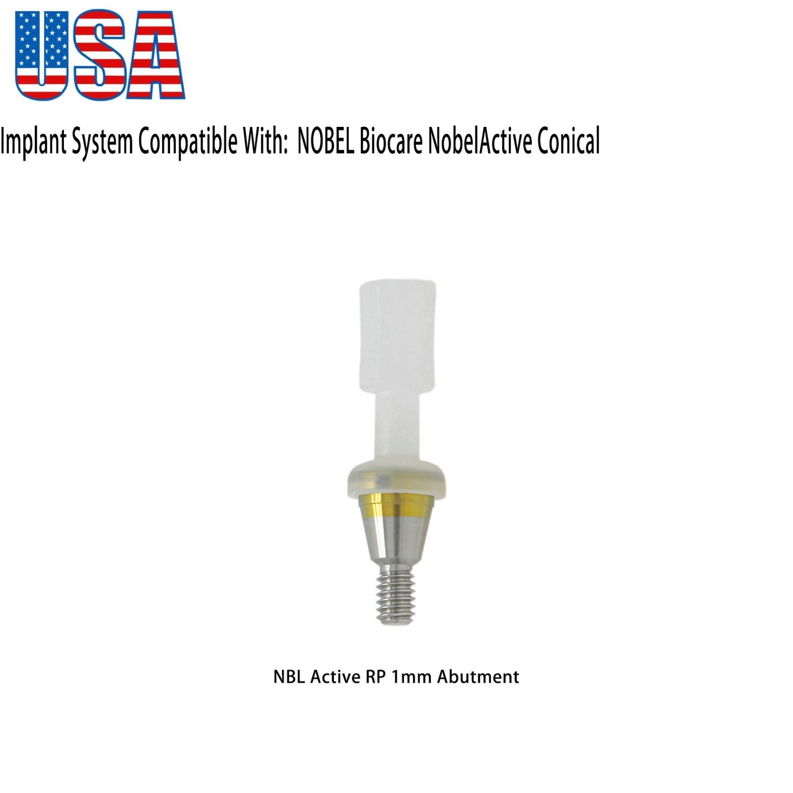 US Dental Attachment Abutment Male Cap for NOBEL Biocare Nobel Active Conical RP