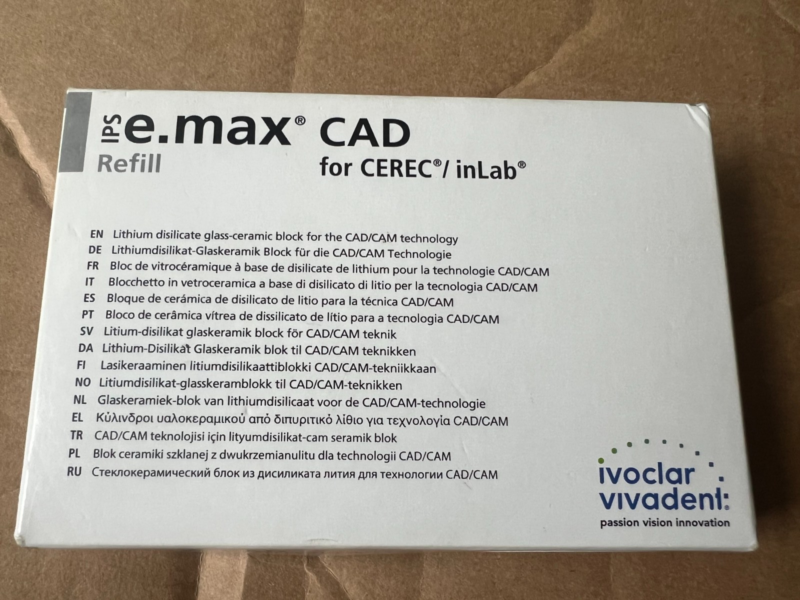HT A2 C14 Ivoclar Emax Cad Cerec In-Lab Blocks, 5/Pack, Sealed Box