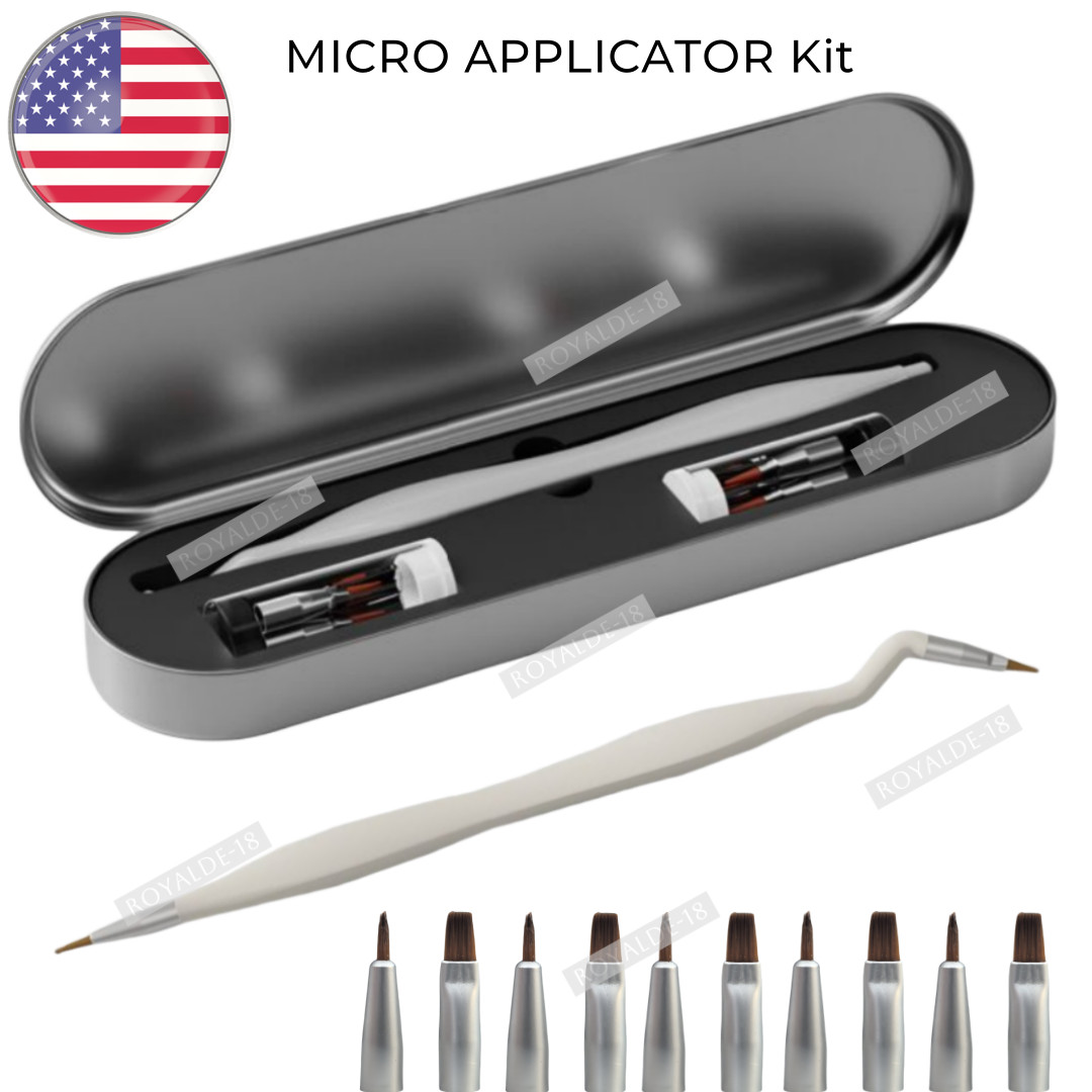 Dental Brush Pen Replaceable Brushes Tips Straight Curved Head Mini Micro Brush