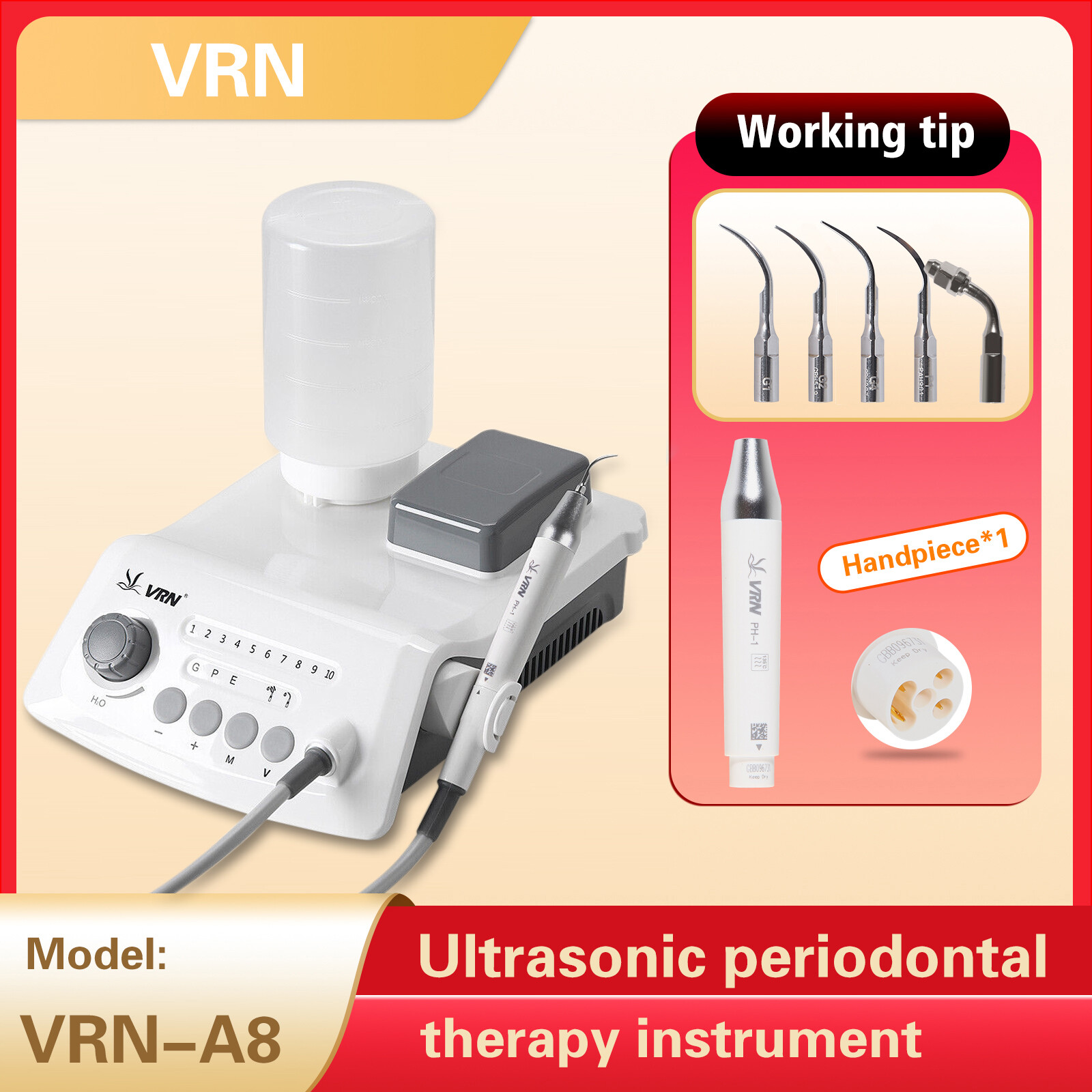 Dental Hygiene Prophy Handpiece / Ultrasonic Piezo Scaler Bottle LED Handpiece A