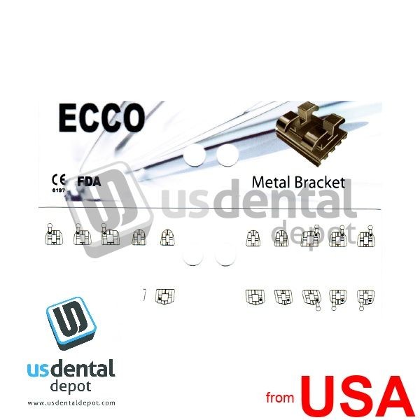 Metallic Roth brackets .022 Mini 345 w/hook – 5 to 5 upper & lower – 20pk 112913